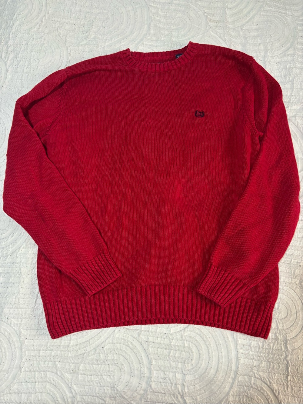 Chaps Men's Bright Red Crewneck Sweater